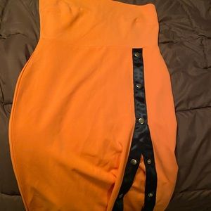 Orange and black dress